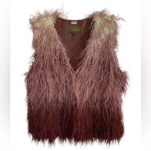 Ci Sono by Cavalini  Burgundy Ombre Faux-Fur Vest Ladies Lg
